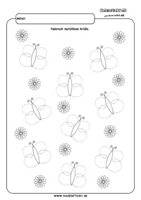 Motýle - grafomotorika - pracovné listy pre deti