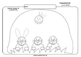 Zajačik - grafomotorika - pracovné listy pre deti
