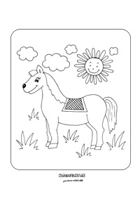 Koník - omaľovánka pre deti