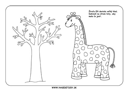 Žirafa - pracovný list