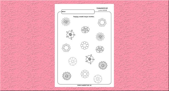 Kvietky - hľadanie dvojic