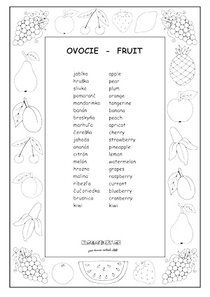 Fruit vocabulary - worksheet