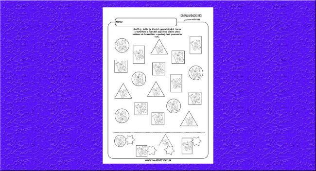 Geometrické tvary a motýliky.