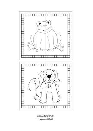 Puzzle zvieratká - žabka a pes