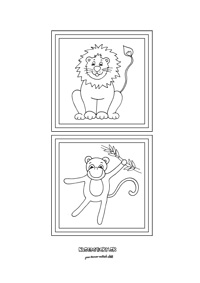 Leporelo exotické zvieratká - lev, opica