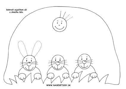 Grafomotorika. Kreslíme zajkom uši.