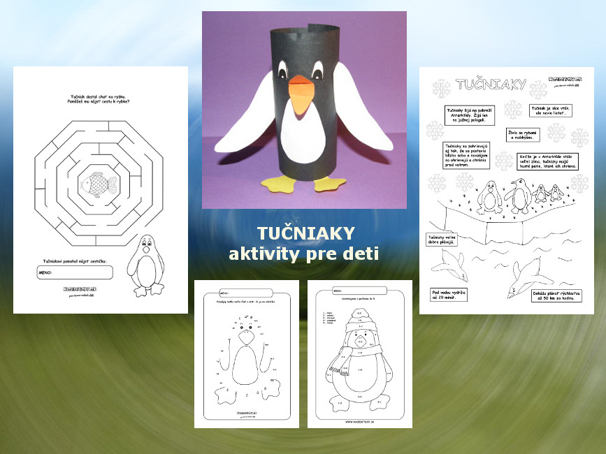 Tučniak - aktivity a pracovné listy pre deti