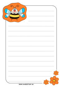 Listový papier so včielkou - linajkový