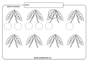 Čerešne - pracovný list