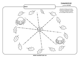 Pavučina - grafomotorika - pracovné listy pre deti