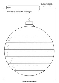 Vianočná guľa - grafomotorika - pracovné listy pre deti