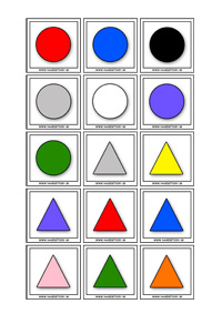 Pexeso - geometrické tvary a farby