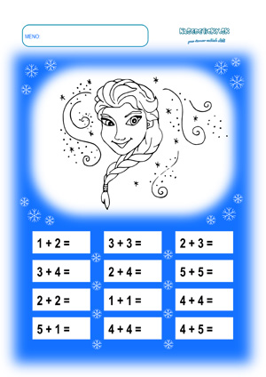 Elsa - pracovný list matematika